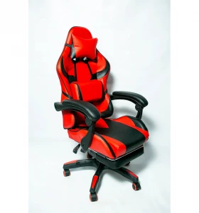 Кресло геймера FLINT footrest, черный/красный АКЦИЯ!