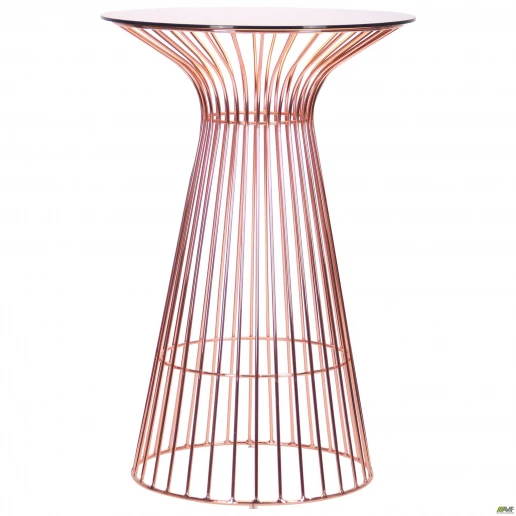 Стіл для бару Maleo, rose gold, glass top