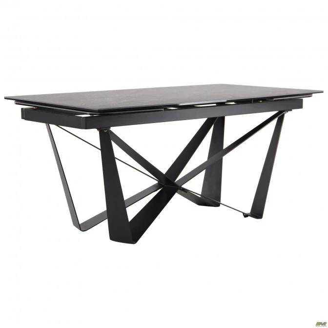 Стіл обідній розкладний Vincent black / сeramics Calacatta nero