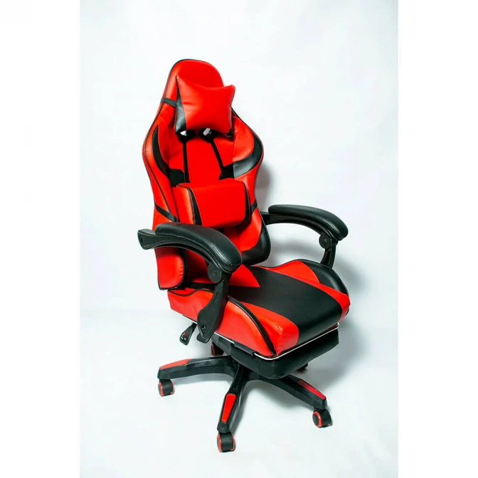 Крісло геймера FLINT footrest, чорний/червоний АКЦІЯ!